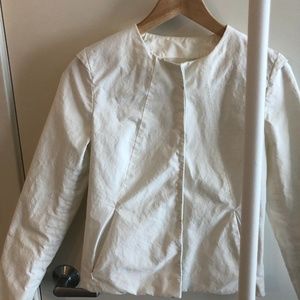 JIL SANDER WHITE JACKET HIDDEN BUTTON PLACKET SZ34